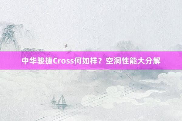 中华骏捷Cross何如样？空洞性能大分解